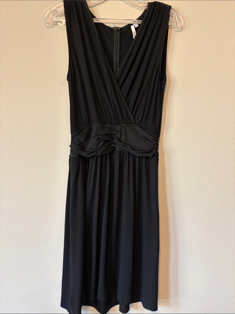 Michael Stars Black Sleeveless Midi Wrap Dress